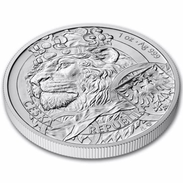 Серебряная монета 1oz Чешский Лев 2 доллара 2025 Ниуэ