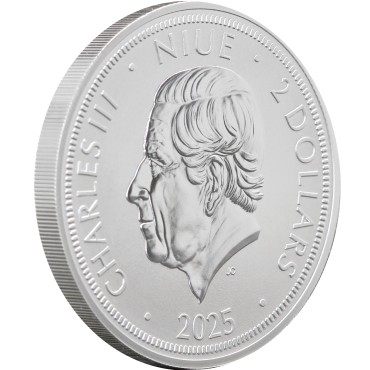 Серебряная монета 1oz Чешский Лев 2 доллара 2025 Ниуэ