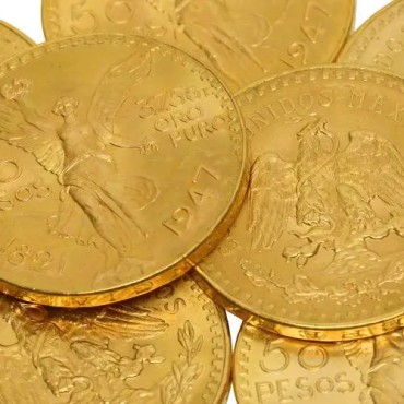 Золотая монета 50 песо (1945, 1947) Мексика