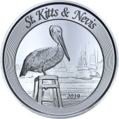 Срібна монета 1oz Сент-Кітс и Невіс 2 долара 2019 Східні Кариби