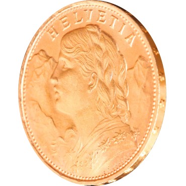 Золотая монета Гельвеция 20 франков 1922 Швейцария