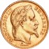 Золотая монета Наполеон III 20 франков 1868 Франция