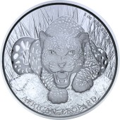 Серебряная монета 1oz Африканский Леопард 5 седи 2017 Гана