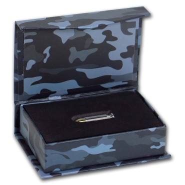 Серебряный раунд 1oz Патрон .45 Калибра США (покрытие золото и родий)