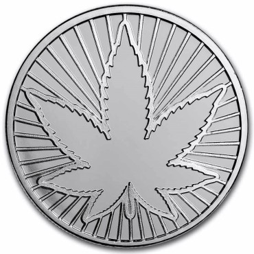 Серебряный раунд 1oz Каннабис "Лист 420" США
