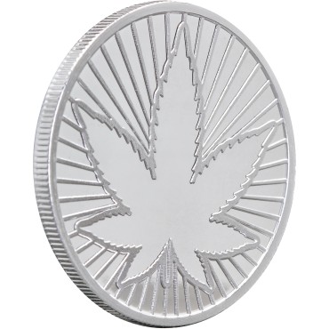 Серебряный раунд 1oz Каннабис "Лист 420" США