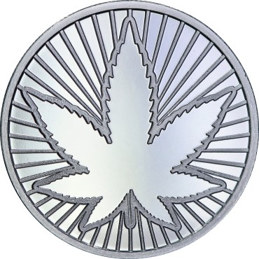 Серебряный раунд 1oz Каннабис "Лист 420" США