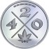 Серебряный раунд 1oz Каннабис "Лист 420" США