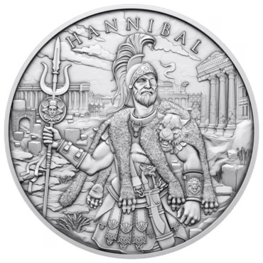 Серебряный раунд 1oz Легендарные Воины: Ганнибал США