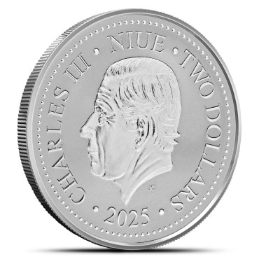 Серебряная монета 1oz Феникс 2 доллара 2025 Ниуэ (Prooflike)