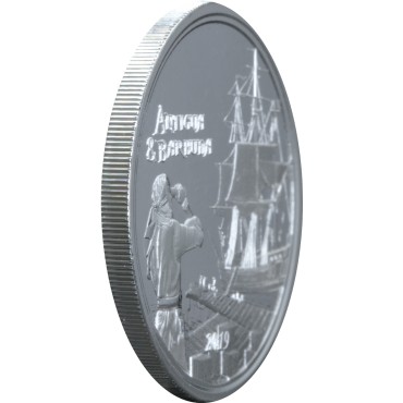 Серебряная монета 1oz Антигуа и Барбуда 2 доллара 2019 Восточные Карибы