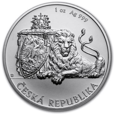Срібна монета 1oz Лев Чеська Республіка 2 долара 2019 Ніуе
