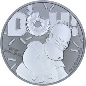 Серебряная монета 1oz Гомер Симпсон 1 доллар 2019 Тувалу