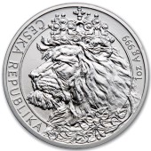 Срібна монета 1oz Лев Чеська Республіка 2 долара 2021 Ніуе