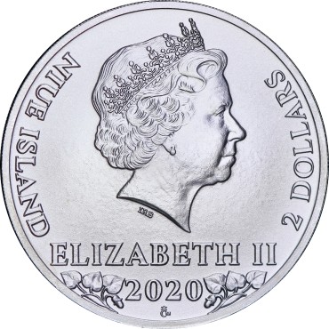 Срібна монета 1oz Лев Чеська Республіка 2 долара 2020 Ніуе