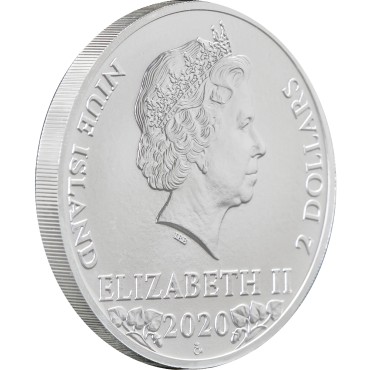 Серебряная монета 1oz Лев Чешская Республика 2 доллара 2020 Ниуэ