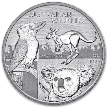 Серебряная монета 2oz Дикая Природа 2 доллара 2024 Австралия
