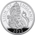 Срібна монета 2oz Лев Англії "Королівські Звірі Тюдорів" 5 фунтів 2022 Великобританія (пруф)
