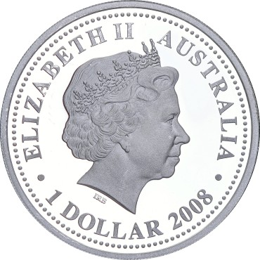 Срібна монета 1oz Рік Тигра 2010 1 долар 2008 Австралія