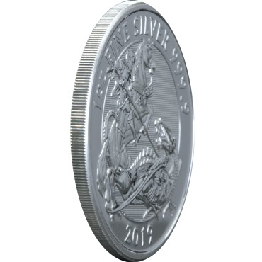 Срібна монета 1oz Святий Георгій та Дракон 2 фунта 2019 Великобританія