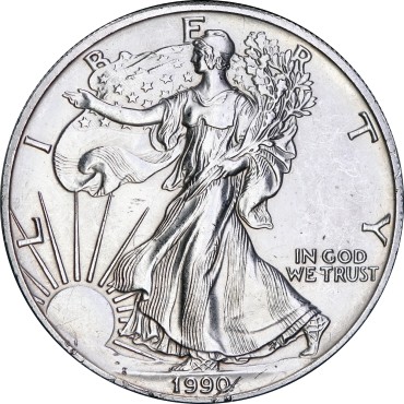 Срібна монета 1oz Американський Орел 1 долар 1990 США