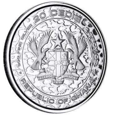 Срібна монета 1oz Африканський Леопард 20 седі 2023 Гана