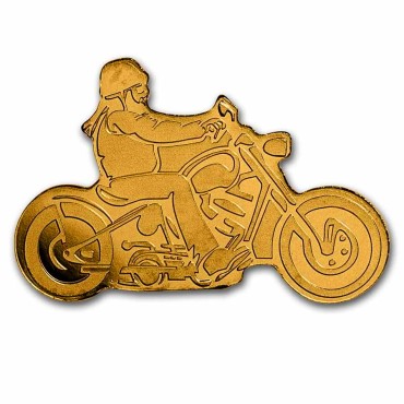 Золотая монета 1/2g Байкер 1 доллар Палау