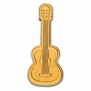 Золотая монета 1/2g Гитара 1 доллар Палау