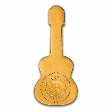 Золота монета 1/2g Гітара 1 долар Палау