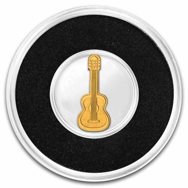Золотая монета 1/2g Гитара 1 доллар Палау