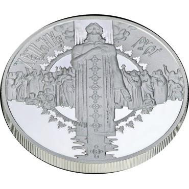Серебряная монета 1oz Крещение Руси 10 гривен 2000 Украина