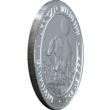 Серебряная монета 1oz Слон 100 шилингов 2011 Сомали
