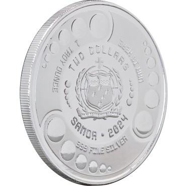 Срібна монета 1oz Космічна Битва Прибульців 2 долари 2024 Самоа