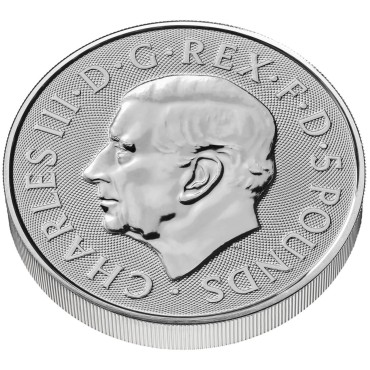 Серебряная монета 2oz Пантера "Королевские Звери Тюдоров" 5 фунтов 2025 Великобритания