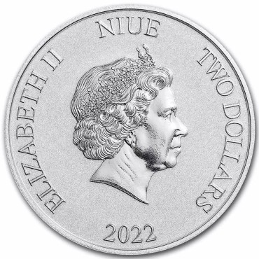 Срібна монета 1oz Аладдін 30 Років 2 долари 2022 Ніуе