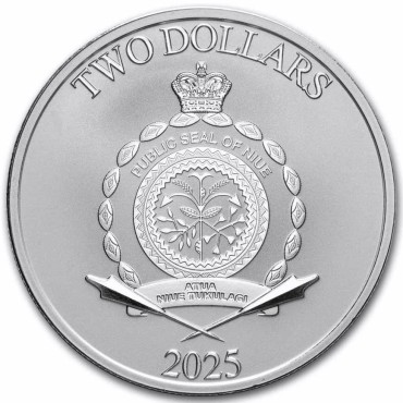 Срібна монета 1oz Люк Скайуокер "Зоряні Війни" 2 долари 2025 Ніуе