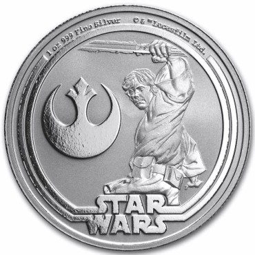 Серебряная монета 1oz Люк Скайуокер "Звездные Войны" 2 доллара 2025 Ниуэ