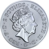 Серебряная монета 1oz Год собаки 2 фунта 2018 Великобритания