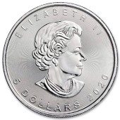 Срібна монета 1oz Щасливий Дракон 5 доларів 2020 Канада (високий рельєф)