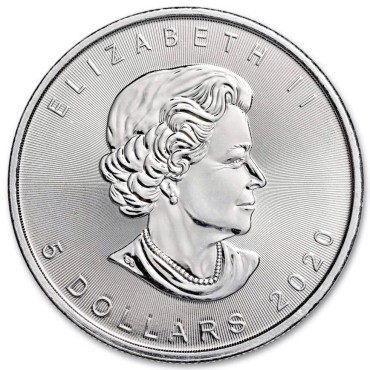 Серебряная монета 1oz Счастливый Дракон 5 долларов 2020 Канада (высокий рельеф)