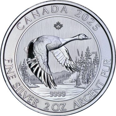 Срібна монета 2oz Канадський Гусак 10 доларів 2025 Канада