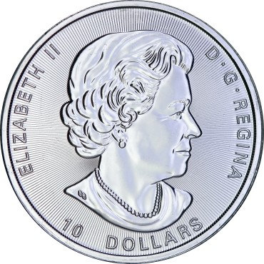 Серебряная монета 2oz Двойной Кленовый Лист 10 долларов 2021 Канада