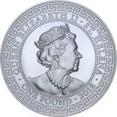 Серебряная монета 1oz Торговый доллар Британии 1 фунт стерлингов 2018 Остров Святой Елены