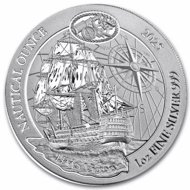 Срібна монета 1oz Корабель Вікторі Сарк 50 франків 2025 Руанда