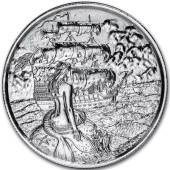 Серебряный раунд 2oz Сирена США (высокий рельеф)