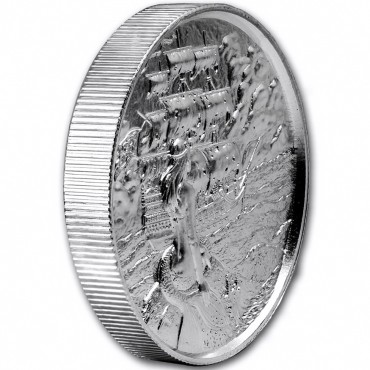 Серебряный раунд 2oz Сирена США (высокий рельеф)