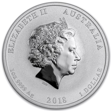 Серебряная монета 1oz Год собаки 1 доллар 2018 Австралия