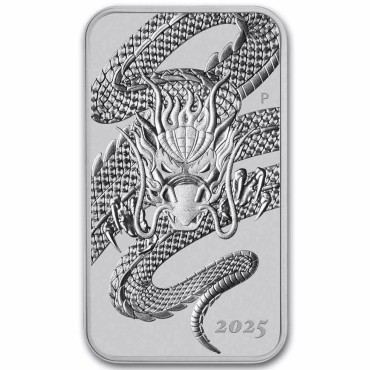 Серебряная монета 1oz Прямоугольный Дракон 1 доллар 2025 Австралия