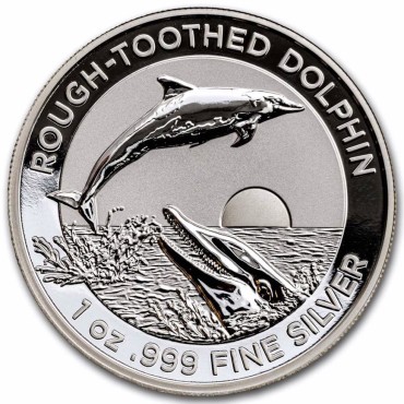 Срібна монета 1oz Зубастий Дельфін 5 доларів 2023 Австралія (пруф, високий рельєф)