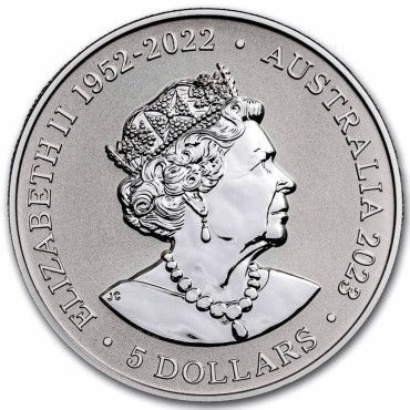Серебряная монета 1oz Зубастый Дельфин 5 долларов 2023 Австралия (пруф, высокий рельеф)